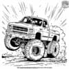 Monster Truck In Action Coloring Pages