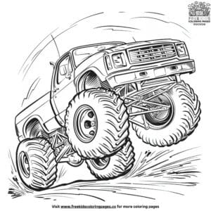 Wheelie Monster Truck Coloring Pages