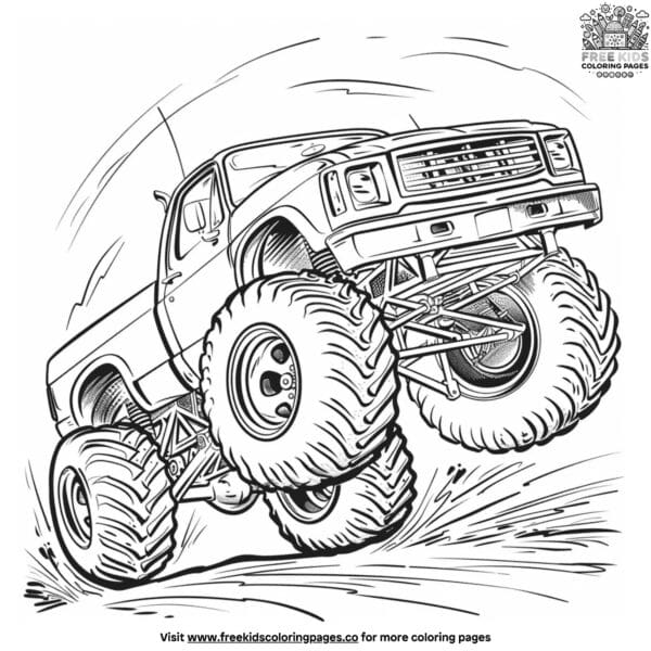 Wheelie monster truck coloring pages