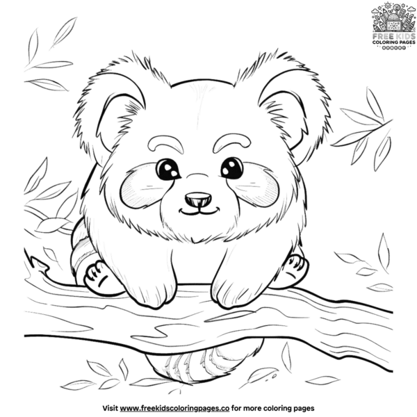 Red panda coloring page