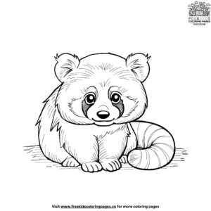 Unique red panda coloring page collection