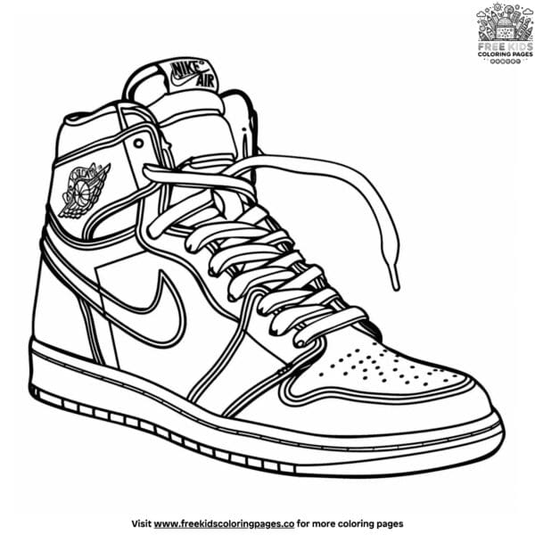 Vibrant sneaker shoe coloring pages for active kids