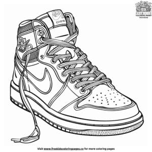 Dynamic Sneaker Shoe Coloring Pages for Active Kids