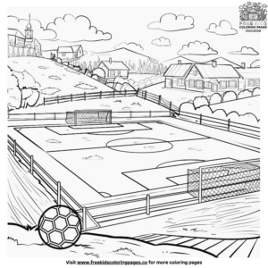 Vibrant Soccer Field Coloring Pages