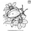 Beetle on Flowers Coloring Pages