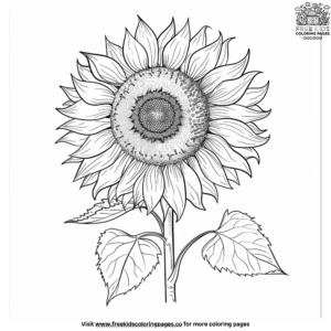 Vibrant sunflower coloring pages for kids