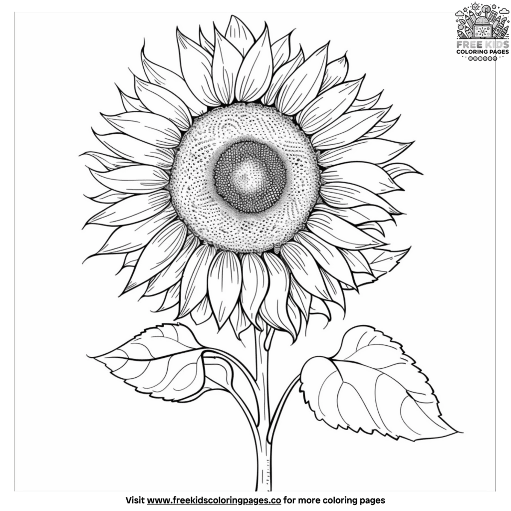 Vibrant sunflower coloring pages for kids