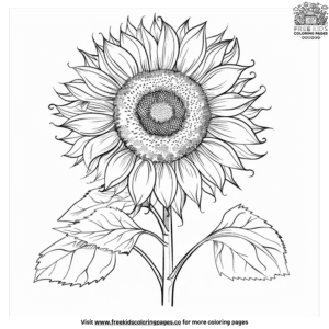 Radiant sunflower coloring pages