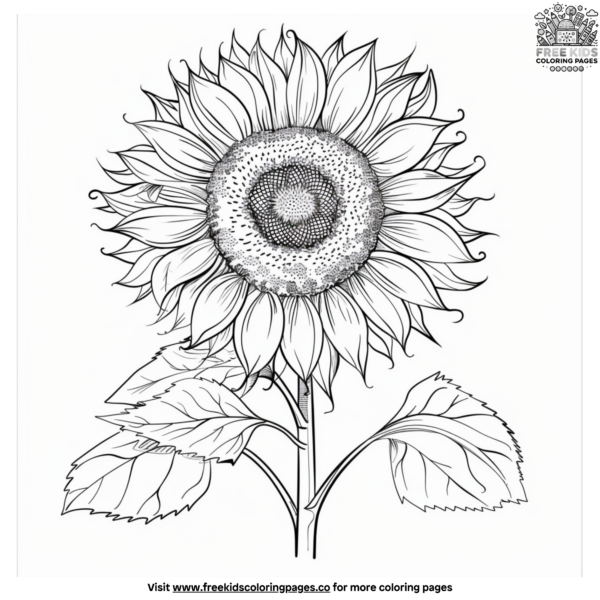 Vibrant Sunflower Coloring Pages for Kids