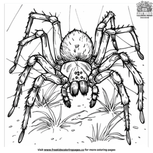 Grassland spider coloring pages