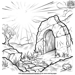 Jesus' Empty Tomb Coloring Pages