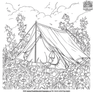 Meadow campsite coloring pages