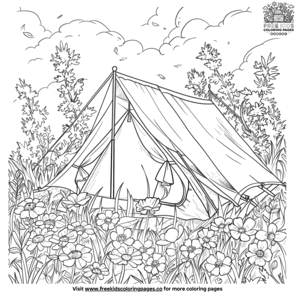 Meadow campsite coloring pages