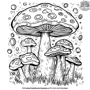 Colorful Fantasy Mushroom Coloring Pages