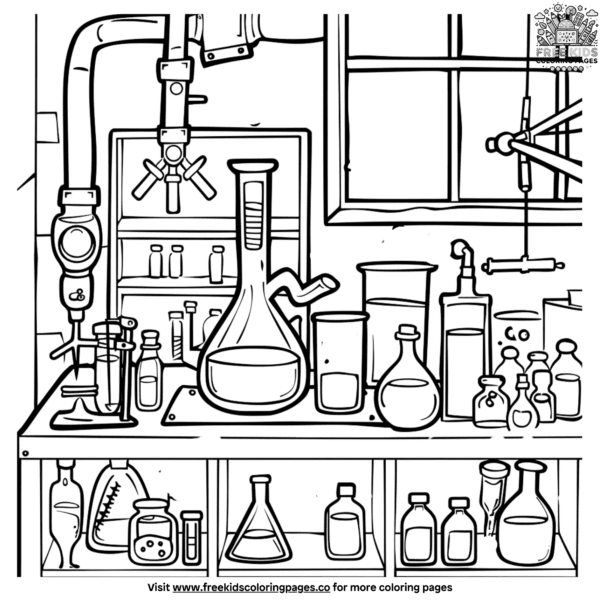 Vivid science lab coloring pages