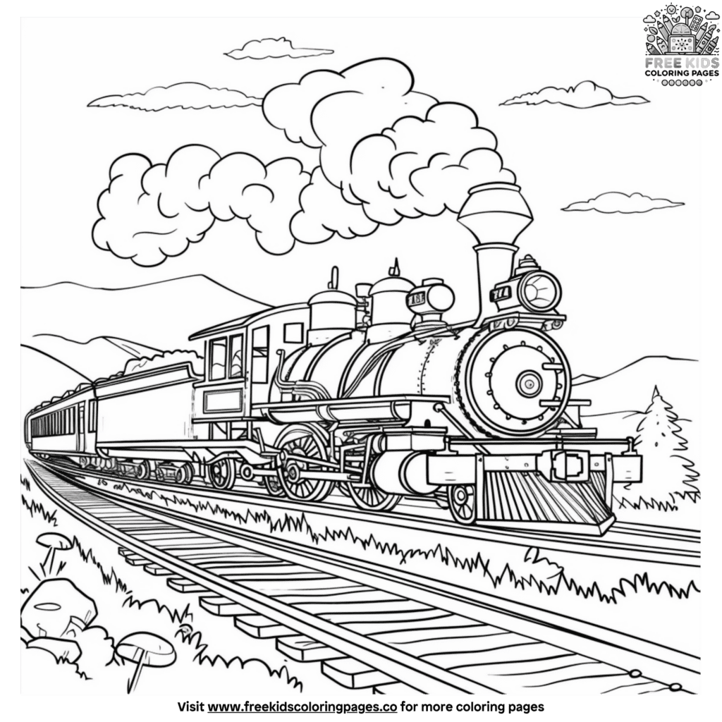 Steam train coloring pages