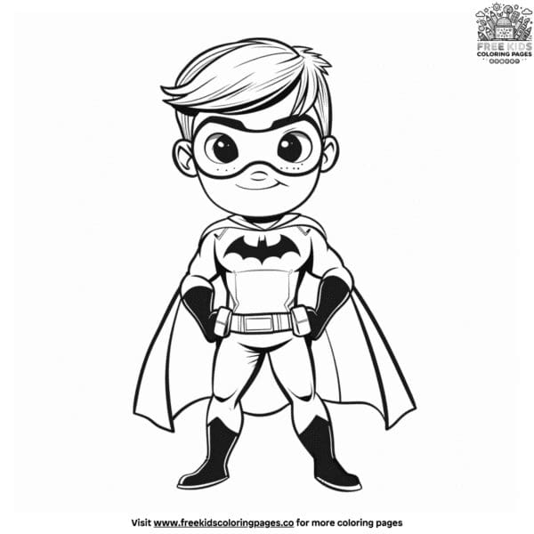 Lively superhero boy coloring pages