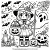 Vivid Trick-or-Treat Halloween Coloring Pages