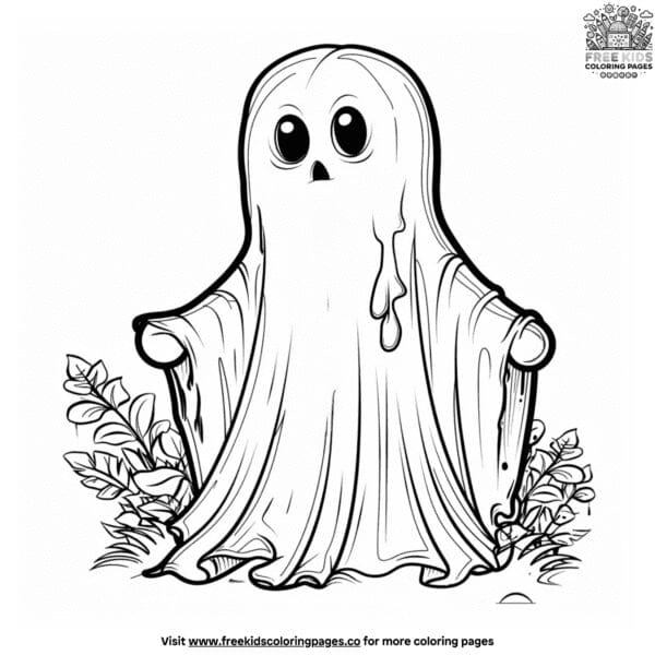 Ghost with hands out coloring pages