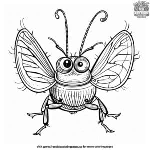 Cartoon bug coloring pages