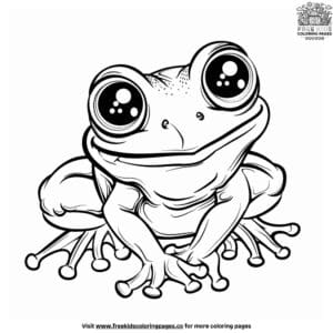 Cute Cartoon Frog Coloring Pages