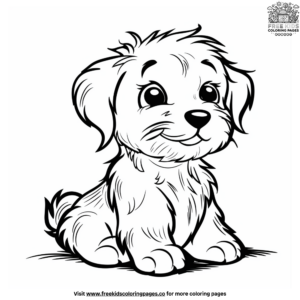 Adorable cartoon puppy coloring pages