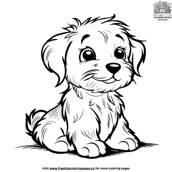 Cartoon Puppy Coloring Pages