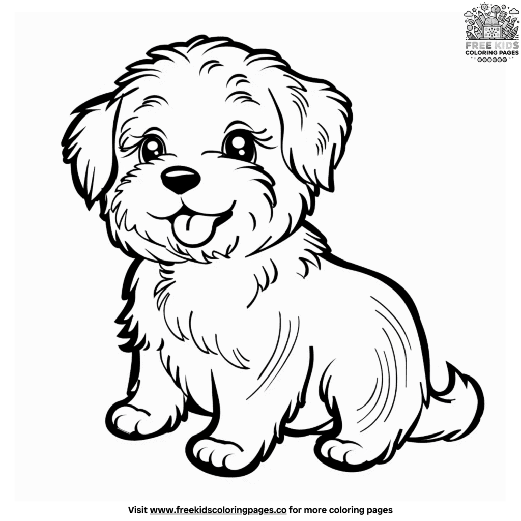 Whimsical Cartoon Puppy Coloring Pages For Young Imaginations