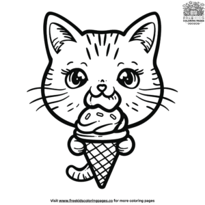 Dreamy cat ice cream coloring pages