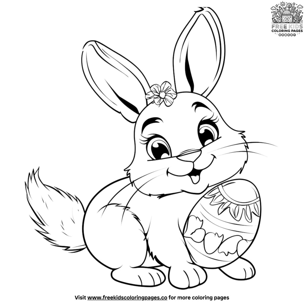 Whimsical Easter Bunny Party Coloring Pages