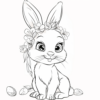 Whimsical Easter Bunny Party Coloring Pages