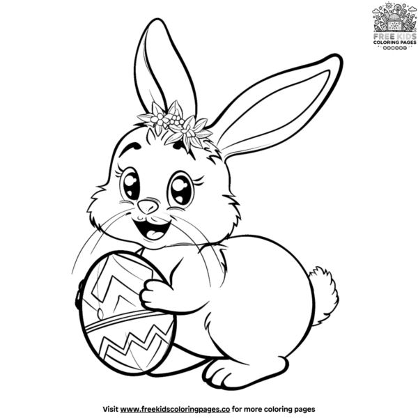 Whimsical Easter Bunny Party Coloring Pages