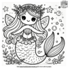 Fanciful Fairy Mermaid Coloring Pages