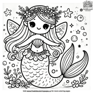 Fanciful fairy mermaid coloring pages