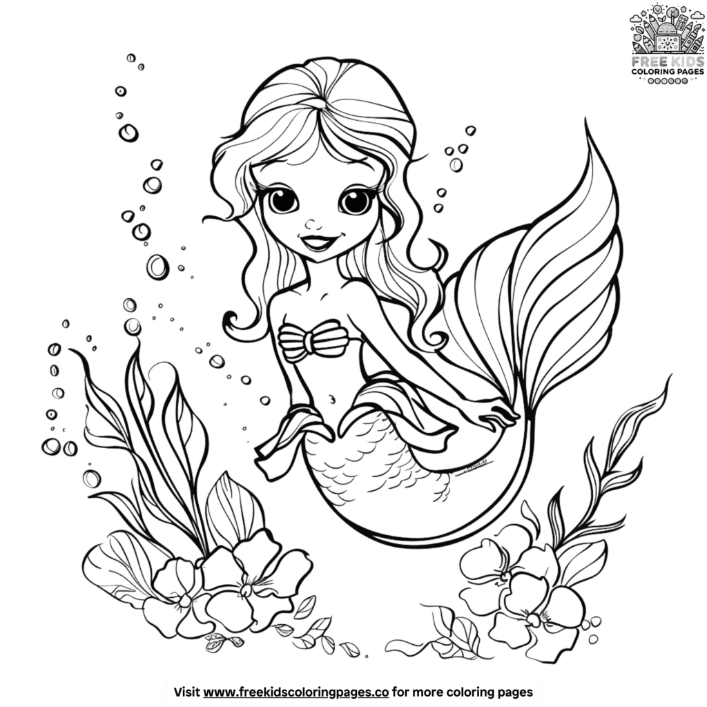 Amusing fairy mermaid coloring pages