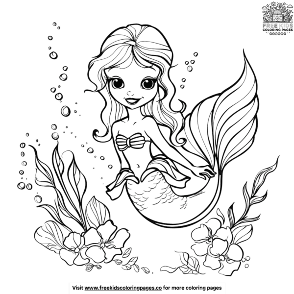 Amusing fairy mermaid coloring pages