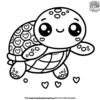 Whimsical Kawaii Turtle Coloring Pages