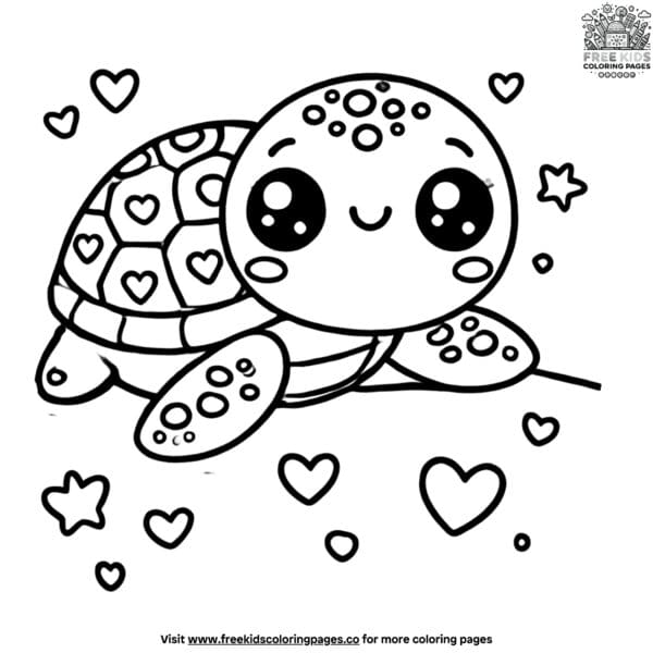 Cartoon turtle coloring pages