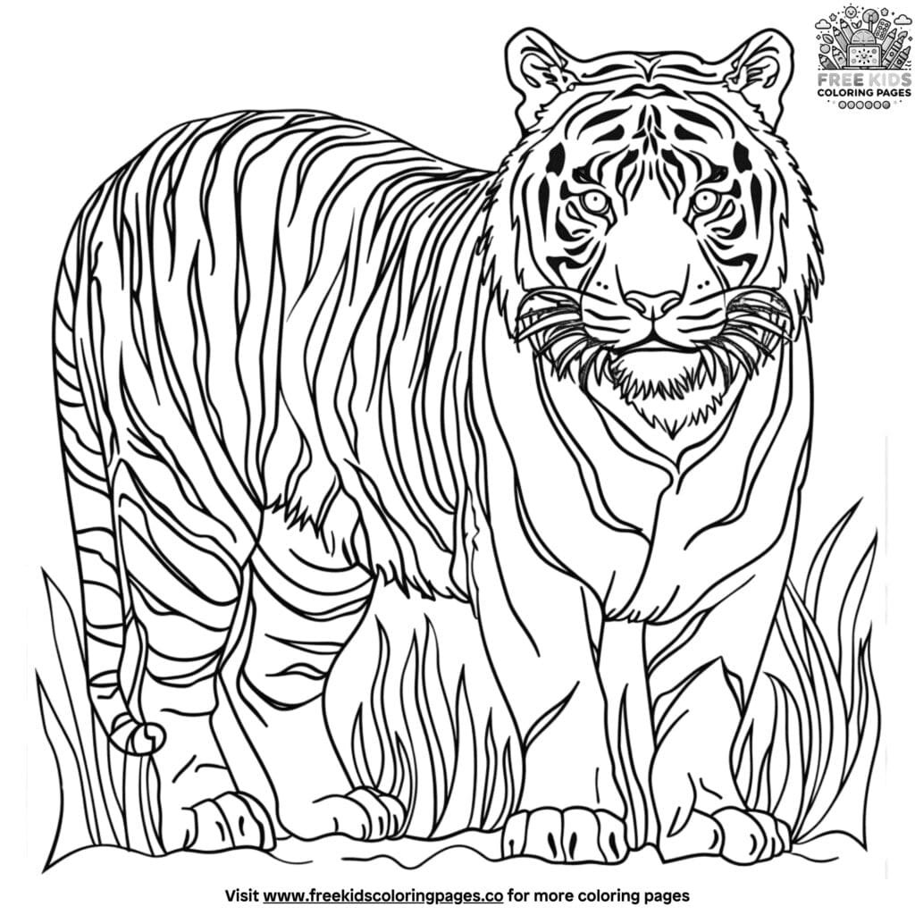 White tiger coloring pages