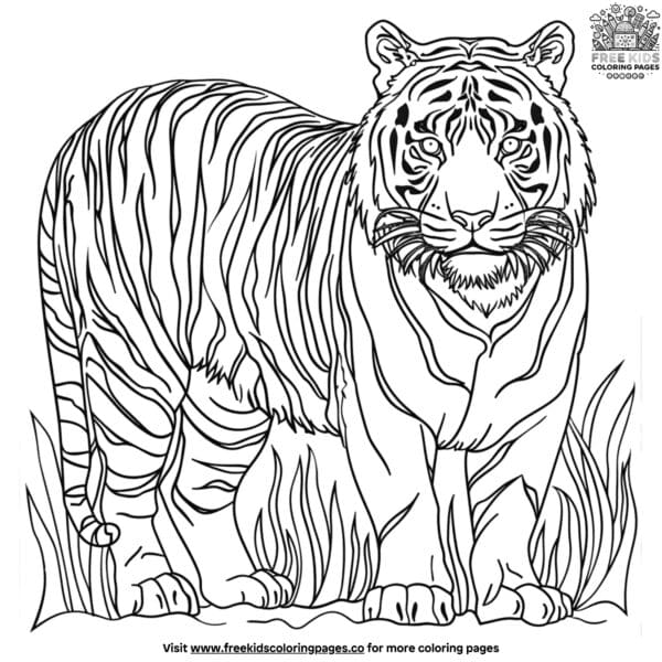 White tiger coloring pages