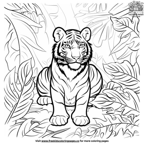 Exotic white tiger coloring pages