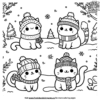 Cozy Winter Cat Coloring Pages