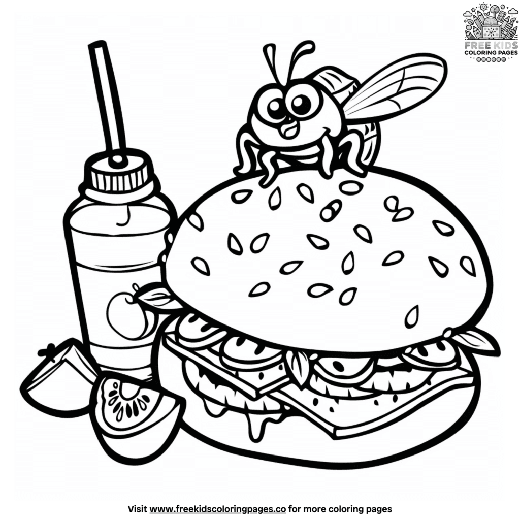 Bug snacks coloring pages