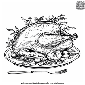 Yummy Turkey Dinner Coloring Pages