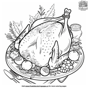 Turkey Dinner Coloring Pages