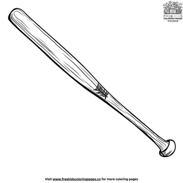 Classic baseball bat coloring pages