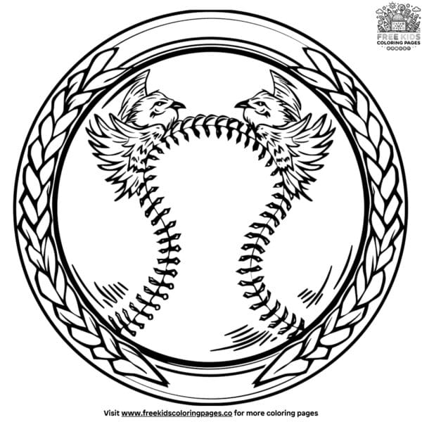 Baseball logo coloring pages