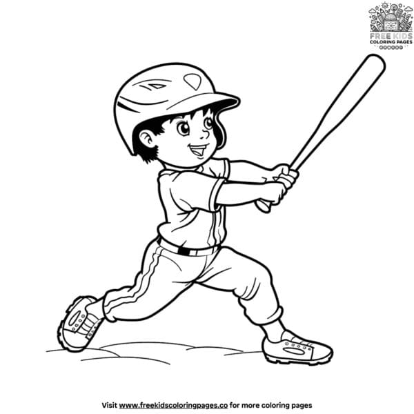 Baseball player coloring page