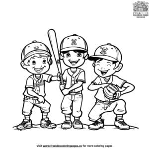 Engaging Baseball Team Coloring Pages For Kids