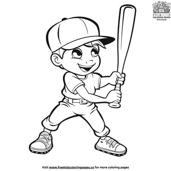 Boy baseball coloring pages